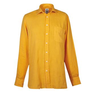 Cordings Mustard Vintage Linen Shirt Dif ferent Angle 1