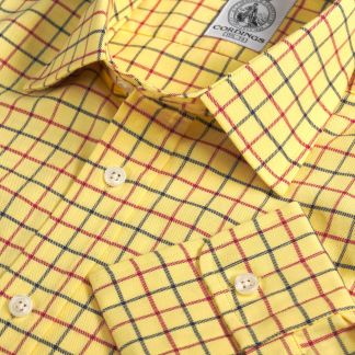Cordings Yellow Red Pheasant Check Shirt  Main Image
