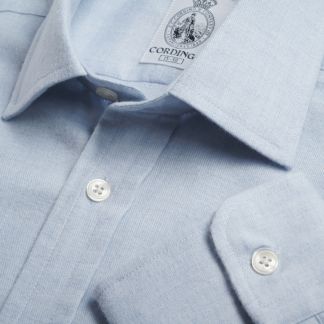 Cordings Pale Blue Royal Brushed Shirt Main Image