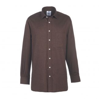 Cordings Chocolate Brown Royal Brushed Shirt Dif ferent Angle 1