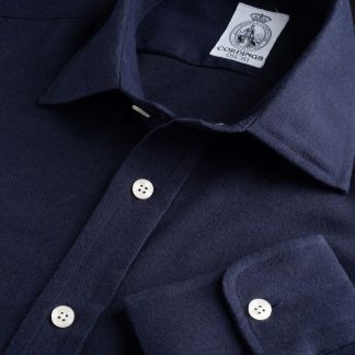 Cordings Navy Midnight Royal Brushed Shirt Main Image