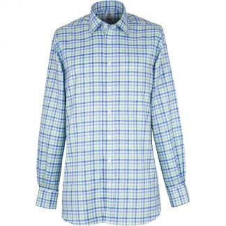 Cordings Blue and Green Burford Oxford Check Shirt Different Angle 1