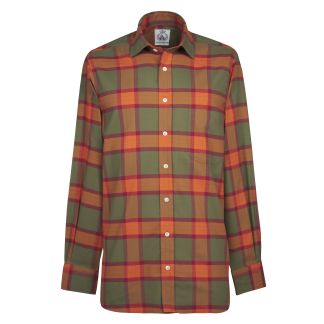 Cordings Olive Red Highland Check Shirt Dif ferent Angle 1