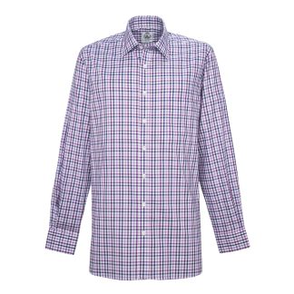 Cordings Purple Ely Oxford Check Shirt Dif ferent Angle 1