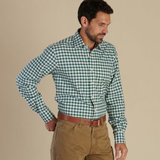 Cordings Green Gingham Brushed Shirt Dif ferent Angle 1