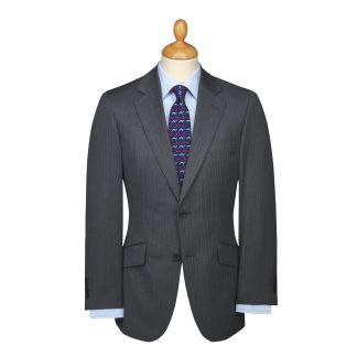 Cordings Mid Grey 8oz Two Button Herringbone Suit Main Image