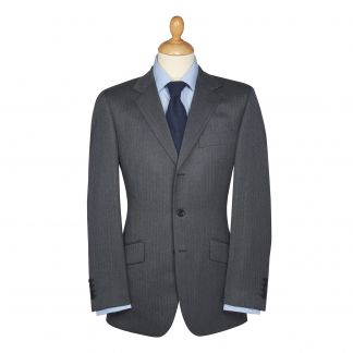 Cordings Mid Grey 11oz  Herringbone Three Button Suit Main Image