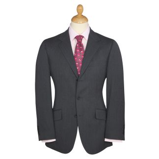 Cordings Mid Grey 9oz Three Button Herringbone Suit  Main Image