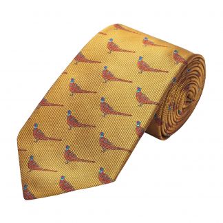Cordings Gold Pheasant Woven Silk Tie  Main Image