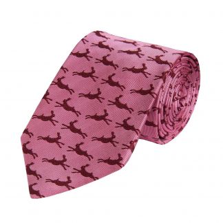 Cordings Pink Woven Silk Hare Tie  Main Image