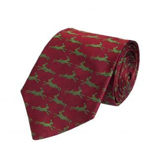 Cordings Wine Bottle Woven Silk Hare Tie  Different Angle 1
