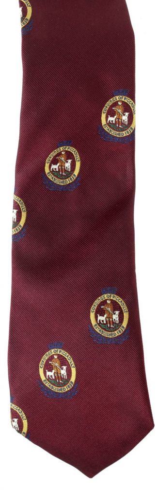 Cordings Burgundy Cordings Crest Silk Tie  Different Angle 1