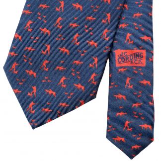 Cordings Navy Silent Hunter Printed Silk Tie  Dif ferent Angle 1