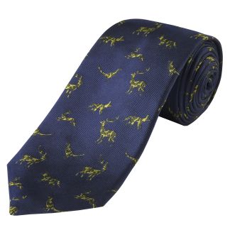 Cordings Navy Self Defence Woven Silk Tie  Dif ferent Angle 1