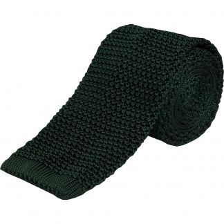 Cordings Forest Green Heavy Silk Knitted Tie   Dif ferent Angle 1