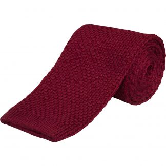 Cordings Wine Merino Knitted Tie  Main Image