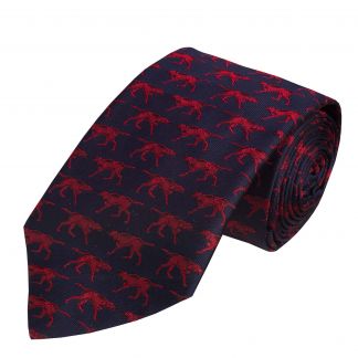 Cordings Navy Red Silent Pointer Silk Tie  Main Image