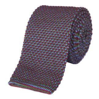 Cordings Red Tri-Colour Knitted Wool Tie Main Image