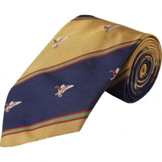 Cordings Navy Duck Club Woven Silk Tie  Main Image