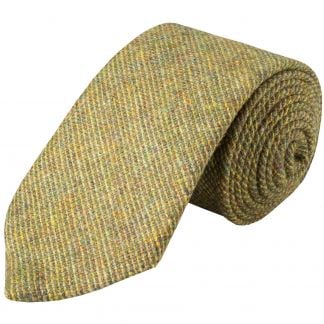 Cordings Green Mustard Country Tweed Wool Tie Different Angle 1