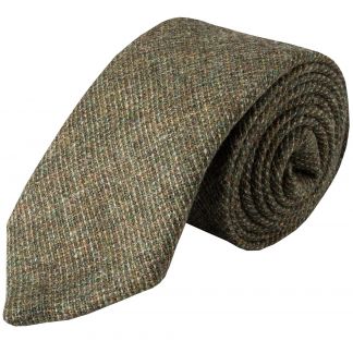 Cordings Green Olive Country Tweed Wool Tie Main Image