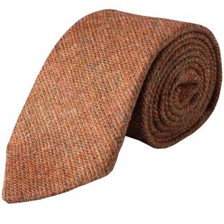 Cordings Rust Country Tweed Wool Tie Different Angle 1