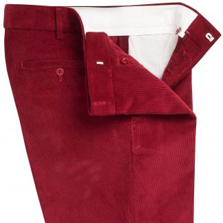 Cordings Berry Red Needlecord Trousers Dif ferent Angle 1
