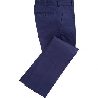 Cordings Navy Flat Front Chino Trousers Main Image