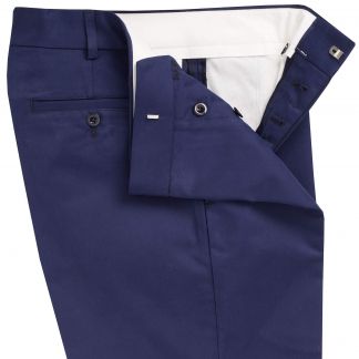 Cordings Navy Flat Front Chino Trousers Different Angle 1