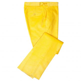 Cordings Lemon Yellow Corduroy Trousers Main Image