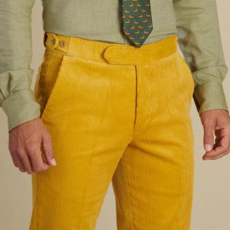 Cordings Yellow Corduroy Trousers Dif ferent Angle 1