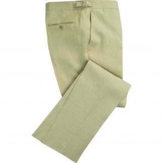 Cordings Light Green Linen Trousers Main Image