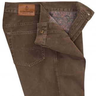 Cordings Taupe Cotton Twill Jeans  Different Angle 1