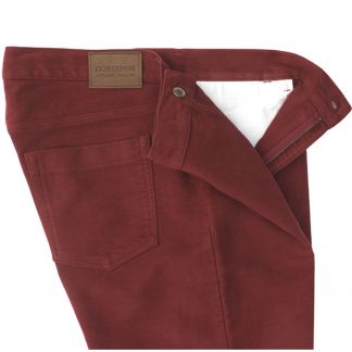 Cordings Red Garnet Moleskin Jeans  Different Angle 1