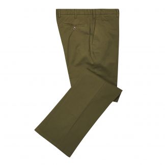 Cordings Sage Green Gabardine Trousers Main Image