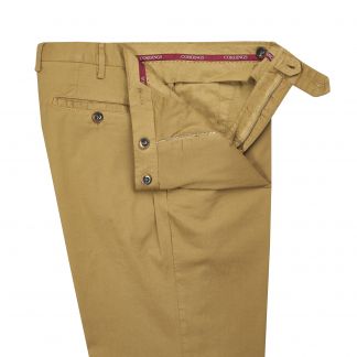 Cordings Mid Tan Summer Gabardine Trousers Different Angle 1