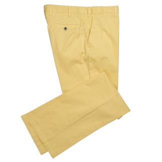 Cordings Pale Yellow Summer Gabardine Trousers Main Image