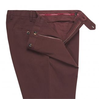 Cordings Burgundy Cattrick Heavy Drill Trouser Different Angle 1