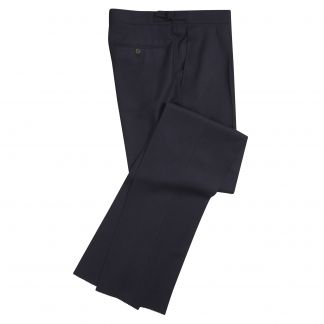 Cordings Navy English Flannel Side Adjuster Trousers Main Image