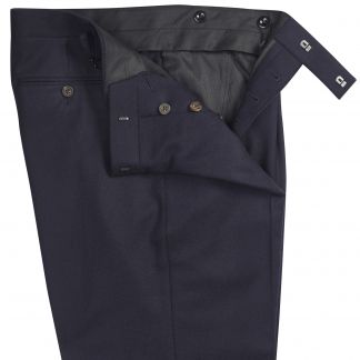 Cordings Navy English Flannel Side Adjuster Trousers Dif ferent Angle 1
