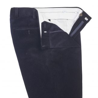 Cordings  Navy York Corduroy Trousers Different Angle 1