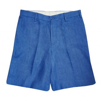 Cordings Sky Blue Linen Herringbone Shorts Main Image
