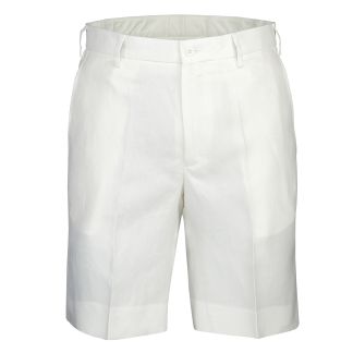 Cordings White Linen Herringbone Shorts Main Image