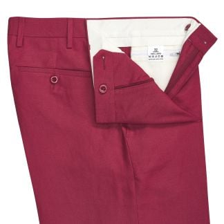 Cordings Red Irish Linen Shorts Dif ferent Angle 1