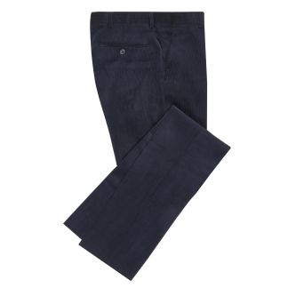 Cordings Navy Zip Fly Needlecord Trousers Main Image
