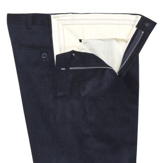 Cordings Navy Zip Fly Needlecord Trousers Dif ferent Angle 1