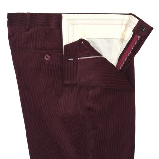 Cordings Plum Zip Fly Needlecord Trousers Dif ferent Angle 1
