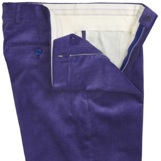 Cordings Purple Zip Fly Needlecord Trousers Dif ferent Angle 1