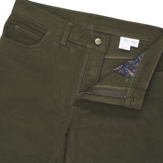 Cordings Olive Classic Moleskin Jeans Dif ferent Angle 1