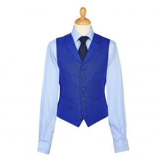 Cordings Royal Blue Bambridge Linen Waistcoat Main Image